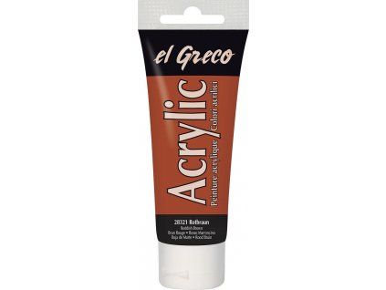Akrylová barva Kreul El Greco 75 ml, odstín hnědá načervenalá, krémová konzistence