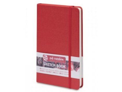 Talens Art Creation Sketch Book, skicák 13x21 cm, červená tvrdá velurová vazba, 80 listů 140 g