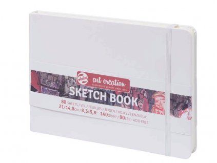 Talens Art Creation Sketch Book, skicák A5 na šířku, bílá velurová tvrdá vazba, 80 listů 140 g
