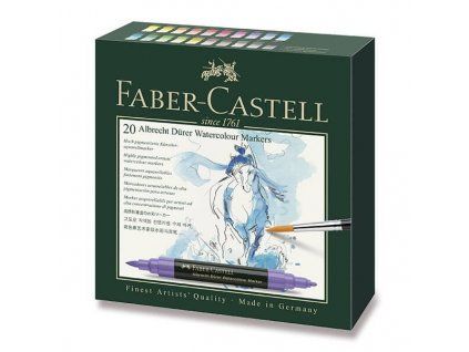 Faber-Castell Albrecht Dürer akvarelové popisovače, sada 20 ks, štětečkový hrot