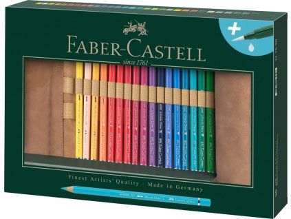 Faber-Castell Albrecht Durer akvarelové pastelky sada 30 ks v rolovacím penálu s vodou plnitelným štětcem