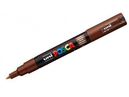 Akrylový popisovač Uni Posca 1M 0,7 mm hnědý, krycí barva na dřevo, kámen i plátno
