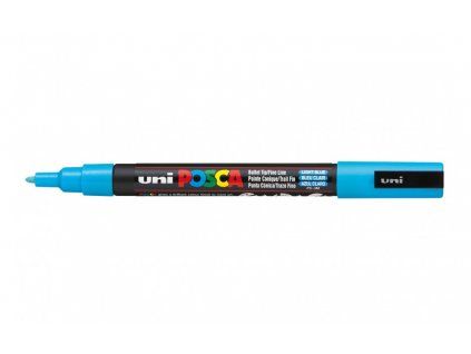 Akrylový popisovač Uni Posca 3M světle modrý, šířka stopy 0,9 až 1,3 mm