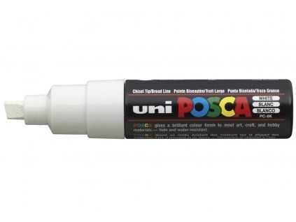 Uni Posca PC-8K akrylový popisovač 8 mm, bílá barva, jednotlivě