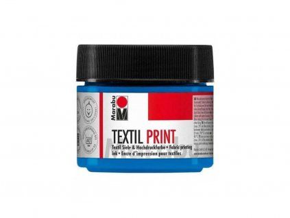 Tiskařská barva Marabu Textil Print 100 ml, odstín modrá cyan pro sítotisk a linoryt