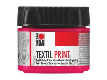 Tiskařská barva Marabu Textil Print 100 ml, odstín růžová magenta pro sítotisk a linoryt