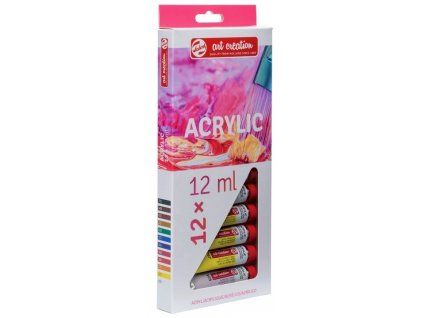 Sada akrylových barev Talens Art Creation Acrylic, 12 tub po 12 ml, základní barvy