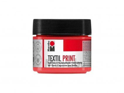 Tiskařská barva Marabu Textil Print 100 ml červená, vhodná pro sítotisk a linoryt na textil