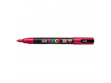 Akrylový popisovač Uni Posca 3M tmavě červený, šířka stopy 0,9 - 1,3 mm