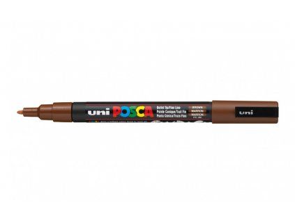 Akrylový popisovač Uni Posca 3M, šířka stopy 0,9 až 1,3 mm, tmavě hnědá č. 22