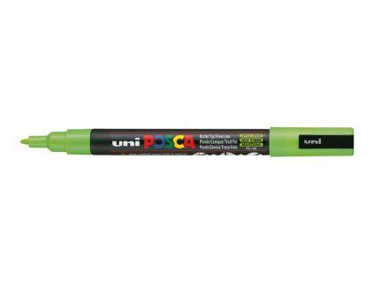 Akrylový popisovač Uni Posca 3M, šířka stopy 0,9 až 1,3 mm, odstín zelená jablko 72