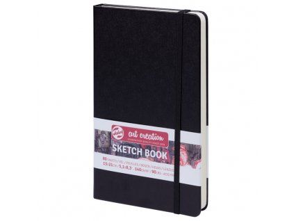 Talens Art Creation Sketch Book, skicák v černé vazbě 13x21 cm, 80 listů 140 g/m2