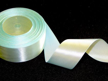 Saténová dekorační stuha AKSA 12 mm x 32 m, barva zelená mint