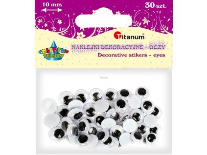 Mrkací plastová očička Titanum 10 mm, sada 30 ks, odstín Titanium