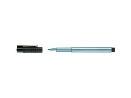 Faber-Castell Pitt Artist Pen Metallic 1,5 mm, modrý metalický popisovač pro handlettering