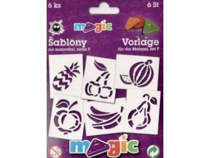Magic papírové šablony sada 6 ks, motiv ovoce, série F pro kreativní tvoření