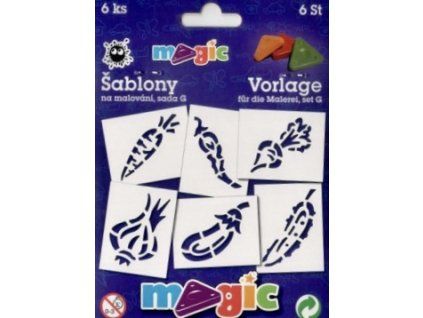 Magic papírové šablony sada 6 ks, motiv zeleniny pro kreativní dekorování