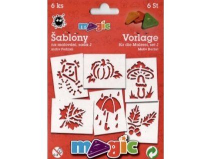 Magic papírové šablony sada J, 6 podzimních motivů pro dekorování a kreativní tvoření