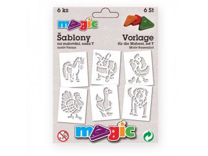 Magic papírové šablony sada 6 ks s motivy farmy pro kreativní dekorování povrchů