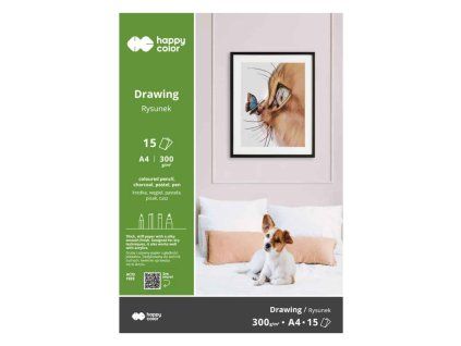 Papír na kresbu Blok Happy Color Rysunek A4 300 g 15 listů