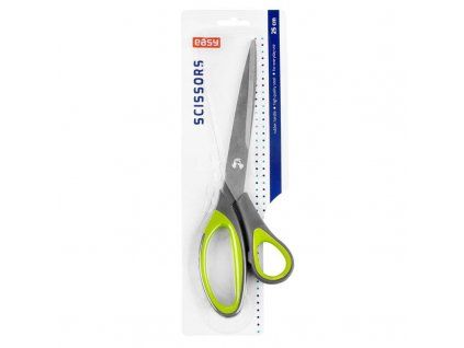 Nůžky kancelářské Easy 25 cm zelené, plastovo-gumové úchyty, ostří z nerezové oceli