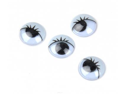 Plastová očička kulatá s řasami 15 mm, sada 30 ks HobbyFun pro kreativní tvoření