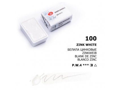 Nevskaya Palitra White Nights akvarelová barva 2,5 ml, odstín běloba zinková