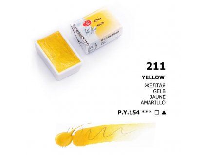 Nevskaya Palitra White Nights akvarelová barva 2,5 ml, odstín yellow semi-dry