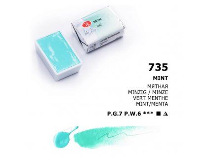 Nevskaya Palitra White Nights akvarelová barva 2,5 ml, odstín Mint, zelená
