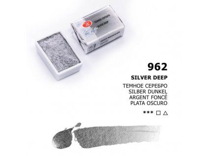 Nevskaya Palitra White Nights akvarelová barva 2,5 ml, odstín Silver deep, stříbrná