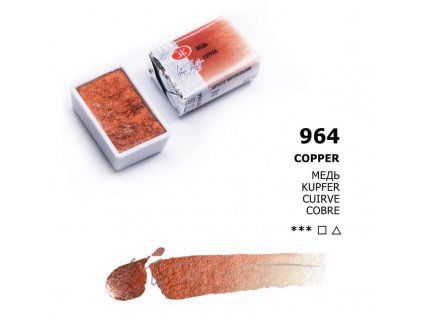 Nevskaya Palitra White Nights akvarelová barva 2,5 ml, odstín Copper měděná