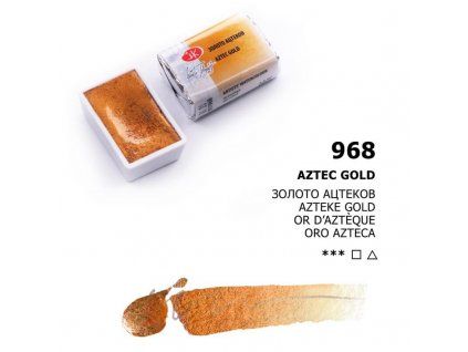 Nevskaya Palitra White Nights akvarelová barva 2,5 ml, odstín Gold Aztec, zlatá