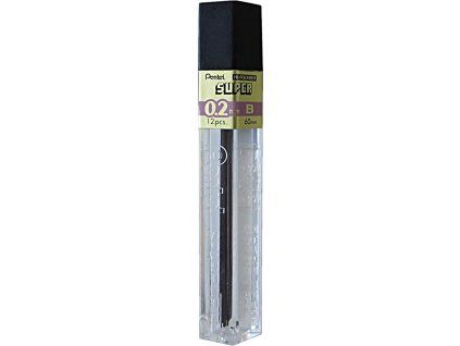 Pentel ORENZ náhradní tuhy 0,2 mm tvrdost B, 12 ks Hi-Polymer v plastové etui