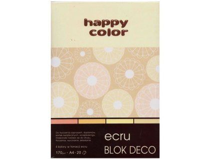 Blok barevných papírů Happy Color Deco Ecru A4, 170 g/m2, 20 listů v krémových odstínech