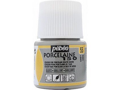Pébéo Porcelaine 150 barva na porcelán a sklo 45 ml, odstín šedá 55
