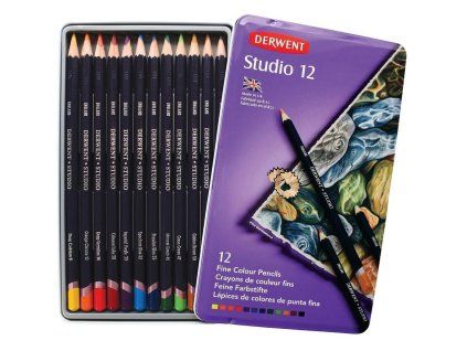 Derwent Studio sada 12 pastelových tužek pro detailní kresbu, ilustraci a design