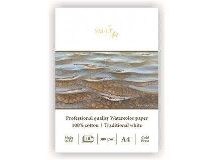 Akvarelový blok SM.LT Professional Quality A4, 300 g/m2, 100% bavlna, 10 listů