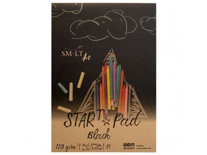 Černý papír SM.LT Star Pad Black A4 120 g/m2, blok 20 listů, lepený nahoře
