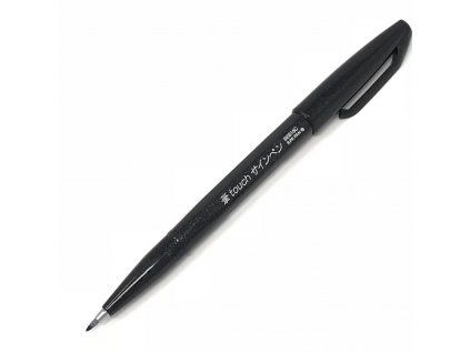 Štětcový fix Pentel Brush Pen Sign SES15, černý inkoust, flexibilní štětcový hrot