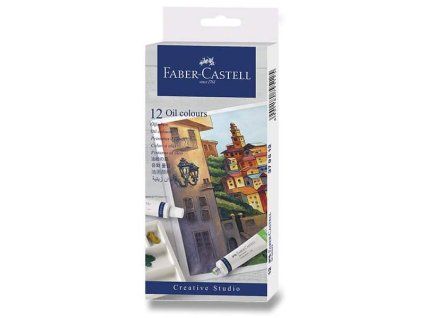 Sada 12 olejových barev Faber-Castell v tubách po 9 ml, zářivé odstíny pro začátečníky