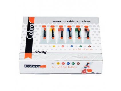 Talens Cobra Study sada 6 x 20 ml, vodou ředitelné olejové barvy pro výtvarníky
