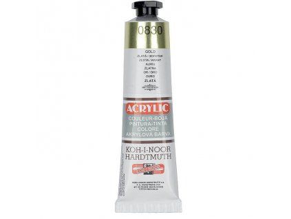 Koh-i-noor akrylová barva 40 ml, metalický odstín zlatá 0830