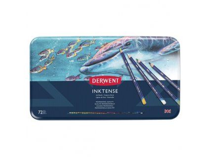 Derwent Inktense sada 72 rozmývatelných pastelky, pigment permanentní po zaschnutí