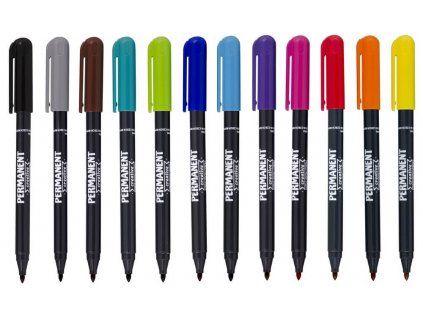 Sada 12 permanentních fixů Centropen Creative 2896, stopa 2 mm, různé barvy