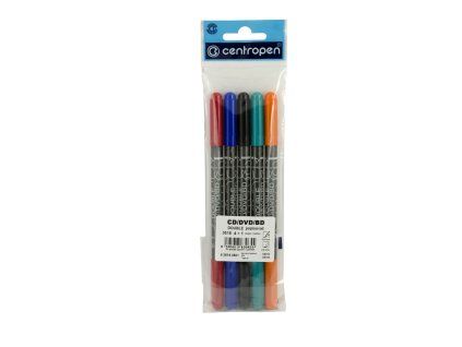 Centropen 3616 oboustranný CD marker, sada 4+1 ks, permanentní inkoust na alkoholové bázi