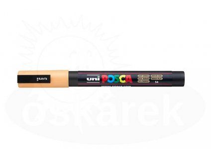 Uni Posca 3M akrylový popisovač světle oranžový 54, hrot 0,9 - 1,3 mm
