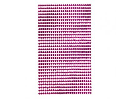 Nalepovací kamínky dpCraft 3 mm, 806 ks, barva růžová fuchsia, samolepící