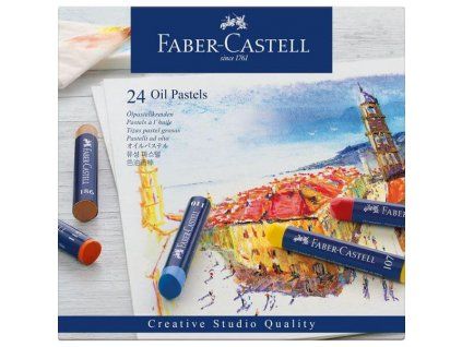 Olejové pastely Faber-Castell sada 24 barev, intenzivní pigmenty pro enkaustiku