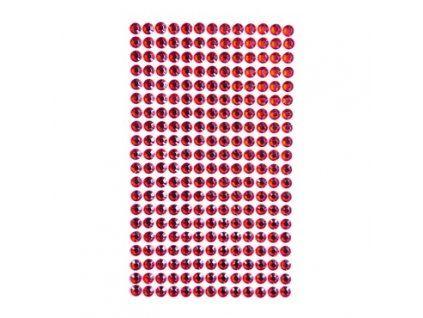 Nalepovací kamínky dpCraft 6 mm, 260 ks, červená, samolepící dekorační kamínky