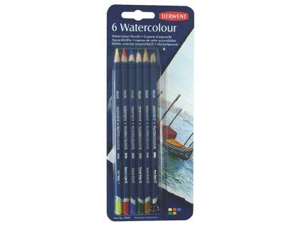 Derwent Watercolour akvarelové pastelky sada 6 ks v blistru, umělecké pastelky